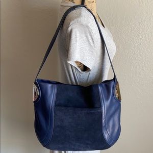 B. Makowsky Giamma Suede Leather Shoulder Bag